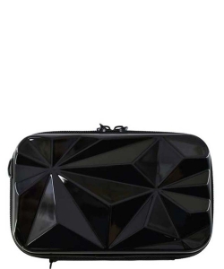 ABS Plastic Geometric Mini Crossbody Bag PC712 BLACK